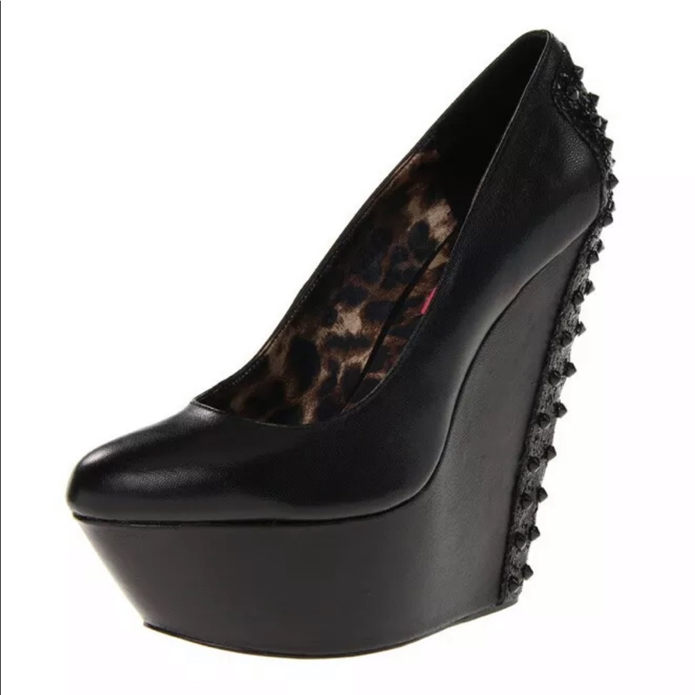 “SOLD” Betsey Johnson Leahter Latona Wedge Pump